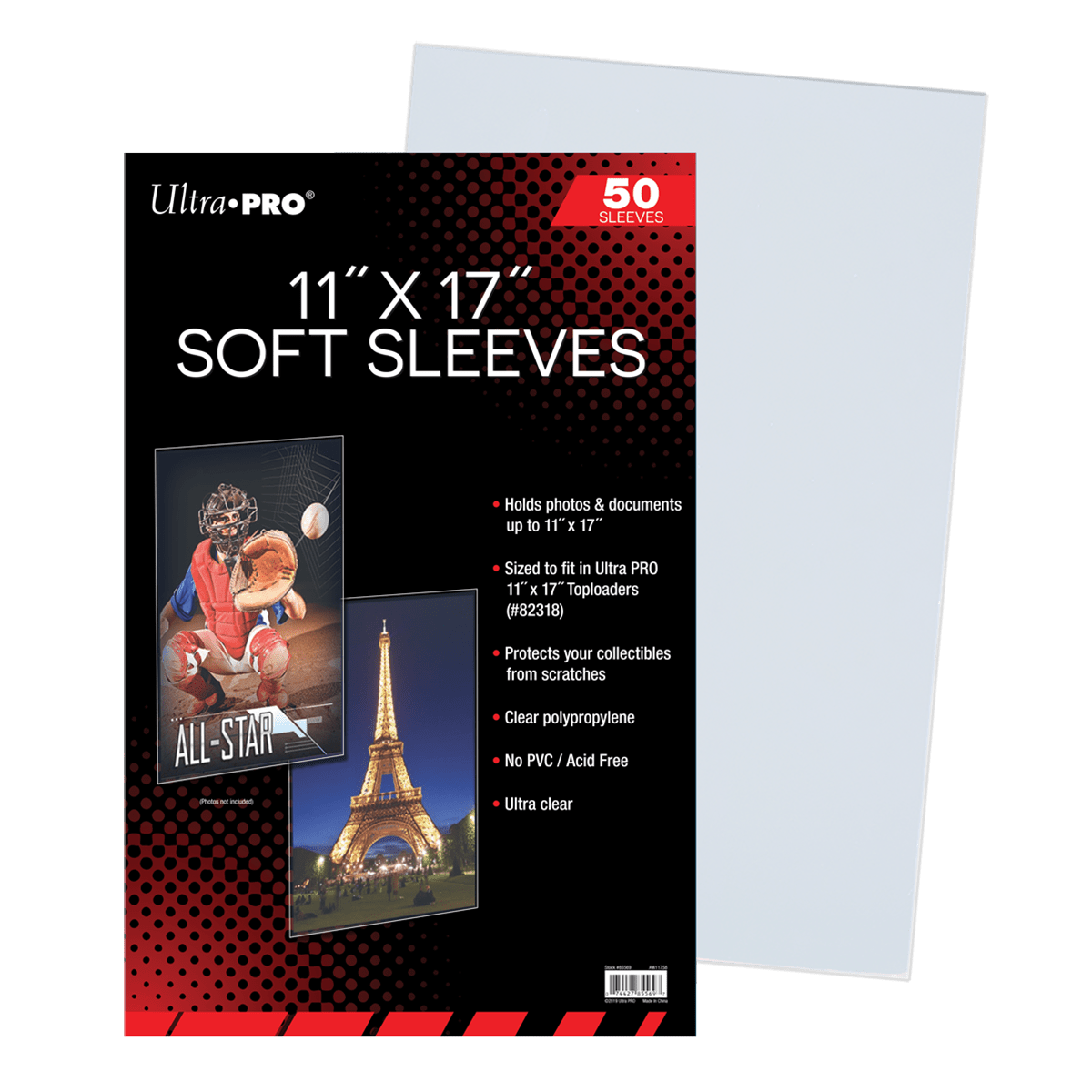 11" x 17" Soft Sleeves (50ct) - E - 85569 - Ultra PRO - Ultra PRO International