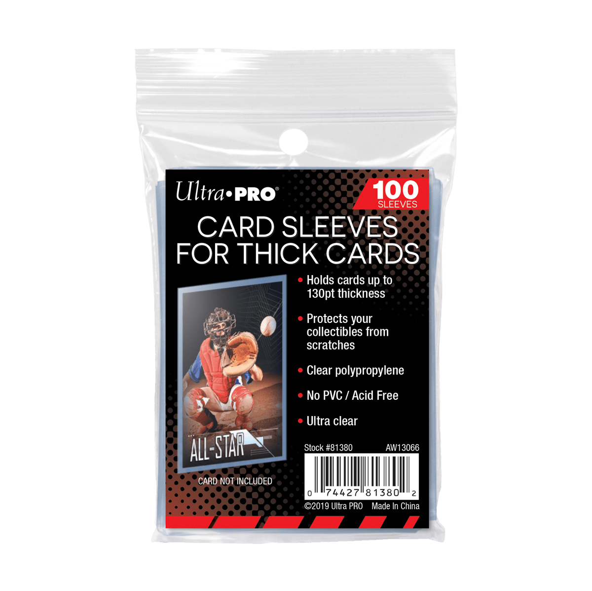 130PT Thick Card Sleeves (100ct) for Standard Trading Cards - E - 81380 - Ultra PRO - Ultra PRO International