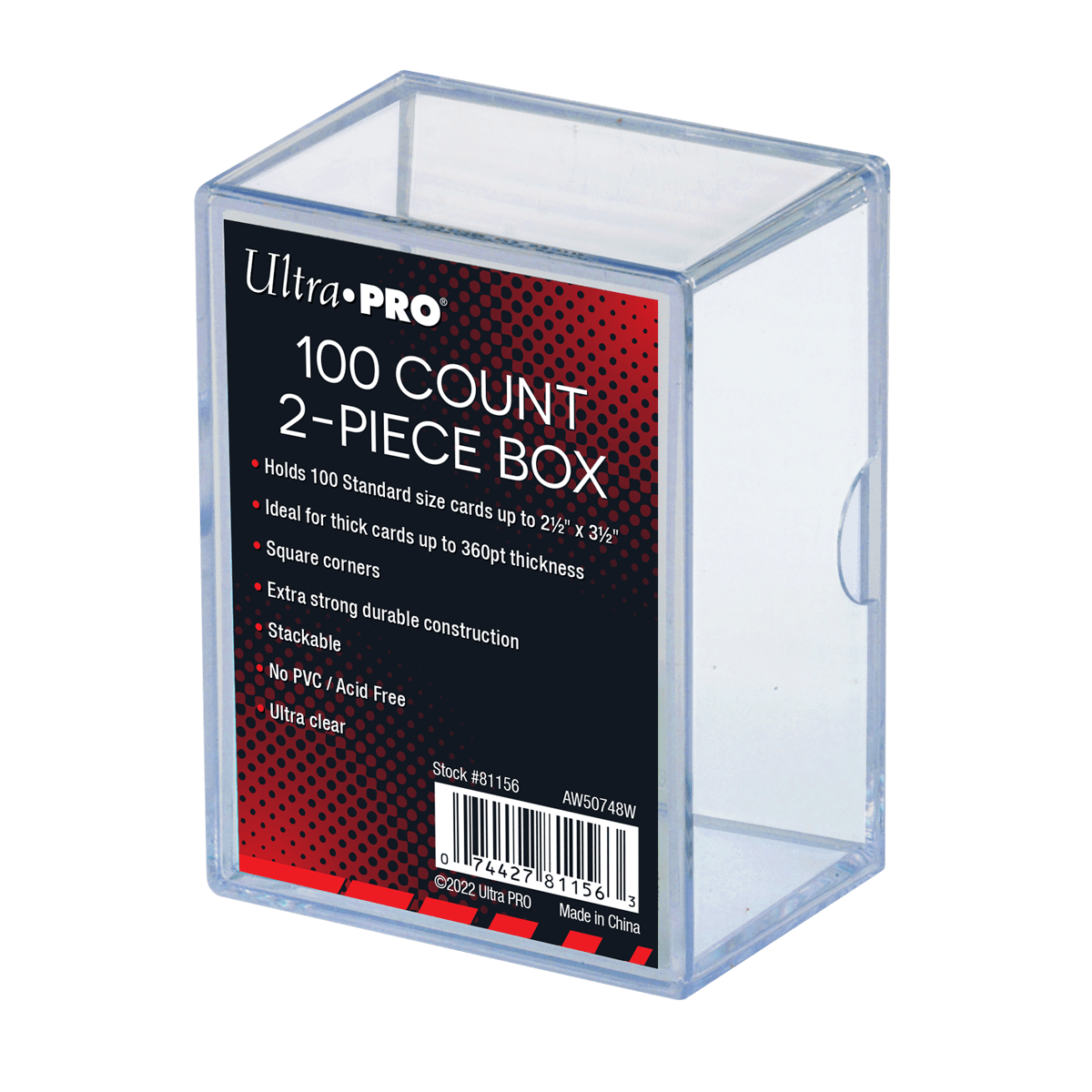 2 - Piece 100 - Count Clear Card Storage Box - E - 81156 - Ultra PRO - Ultra PRO International