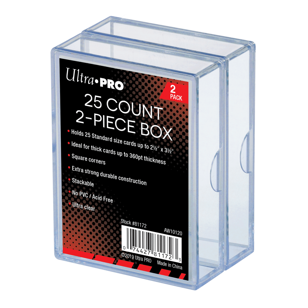 2 - Piece 25 - Count Clear Card Storage Boxes (2ct) - E - 81172 - Ultra PRO - Ultra PRO International