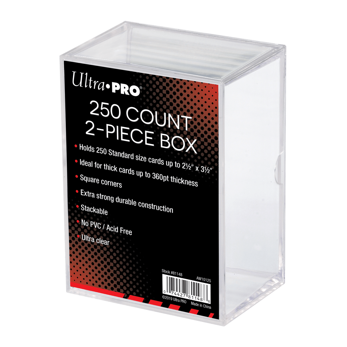 2 - Piece 250 - Count Clear Card Storage Box - E - 81148 - Ultra PRO - Ultra PRO International