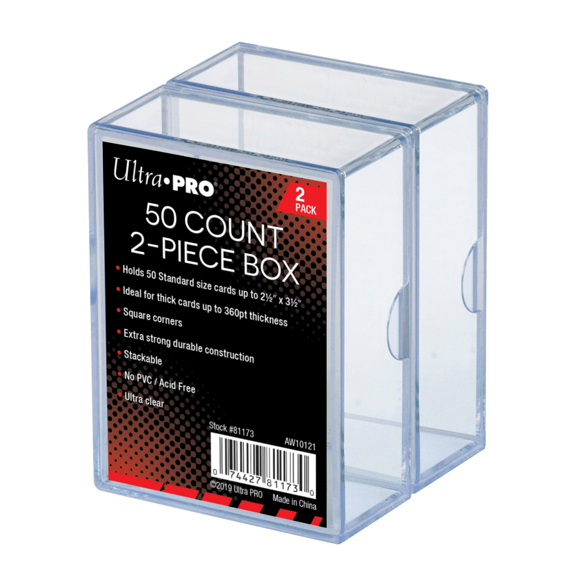 2 - Piece 50 - Count Clear Card Storage Boxes (2ct) - E - 81173 - Ultra PRO - Ultra PRO International