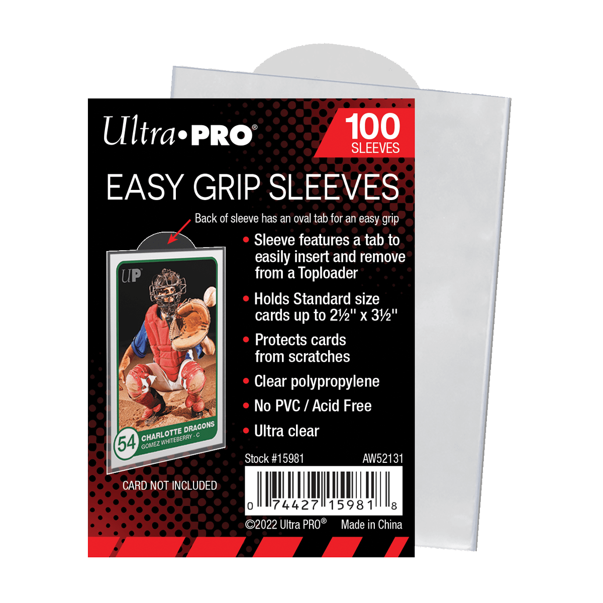 2.5" X 3.5" Easy Grip Card Sleeves (100ct) - E - 15981 - Ultra PRO - Ultra PRO International