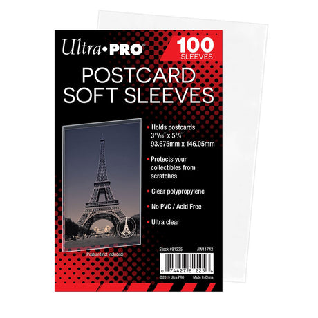 3 - 11/16" x 5 - 3/4" Postcard Soft Sleeves (100ct) - E - 81225 - Ultra PRO - Ultra PRO International