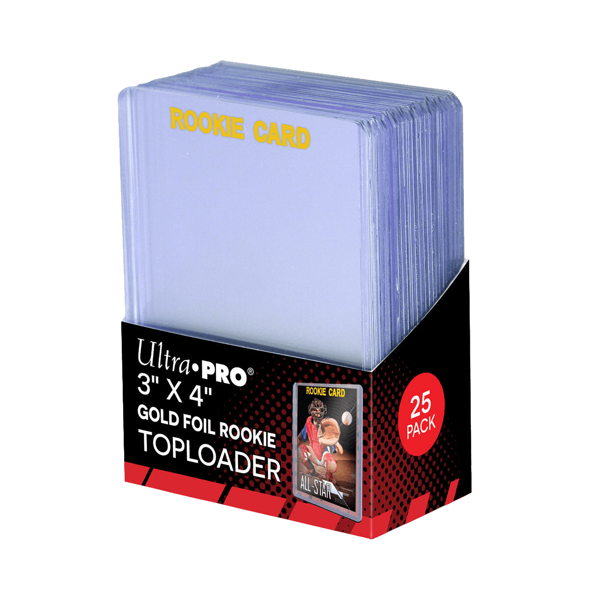 3" x 4" Clear "Rookie Gold" Toploaders (25ct) for Standard Size Cards - E - 81180 - Ultra PRO - Ultra PRO International