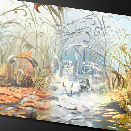 Bloomburrow Season Lands: Plains (Four Seasons) Standard Gaming Playmat for Magic: The Gathering Close Up