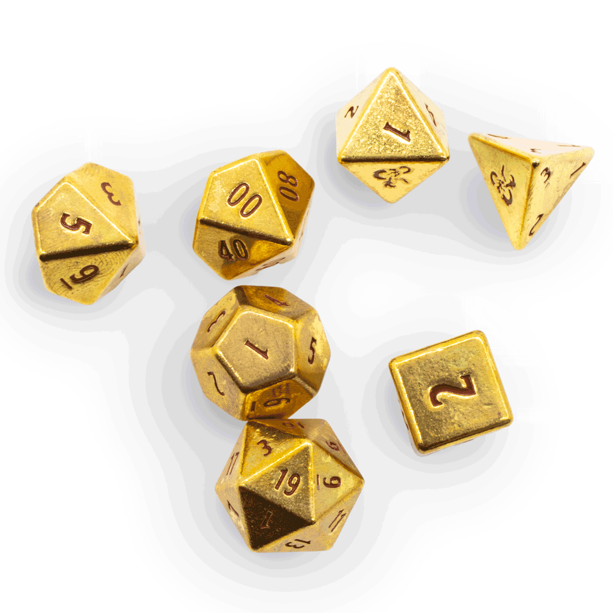 50th Anniversary Heavy Metal 7 RPG Dice Set for Dungeons & Dragons - E - 38500 - Ultra PRO International - Ultra PRO International