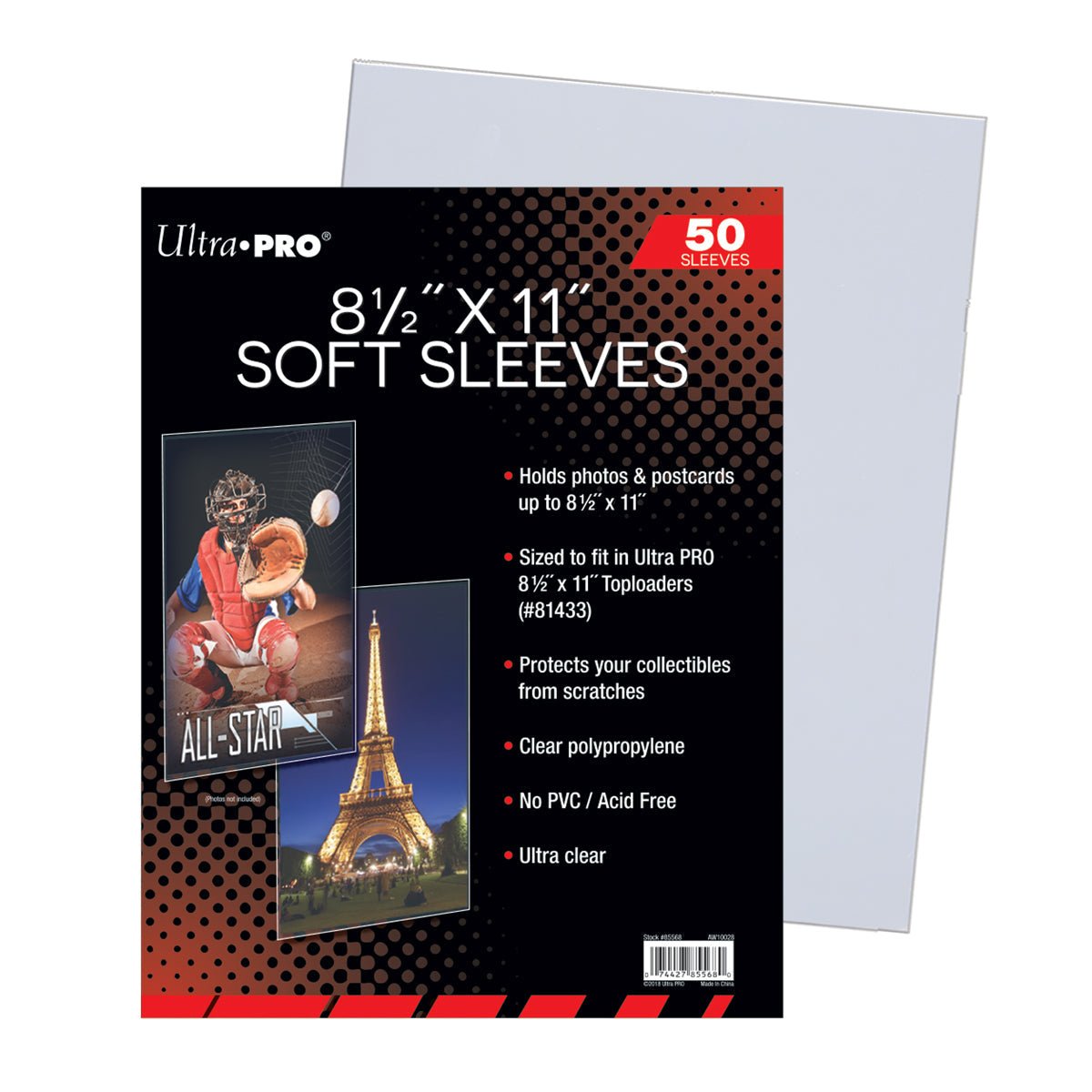 8 - 1/2" x 11" Soft Sleeves (50ct) - E - 85568 - Ultra PRO - Ultra PRO International