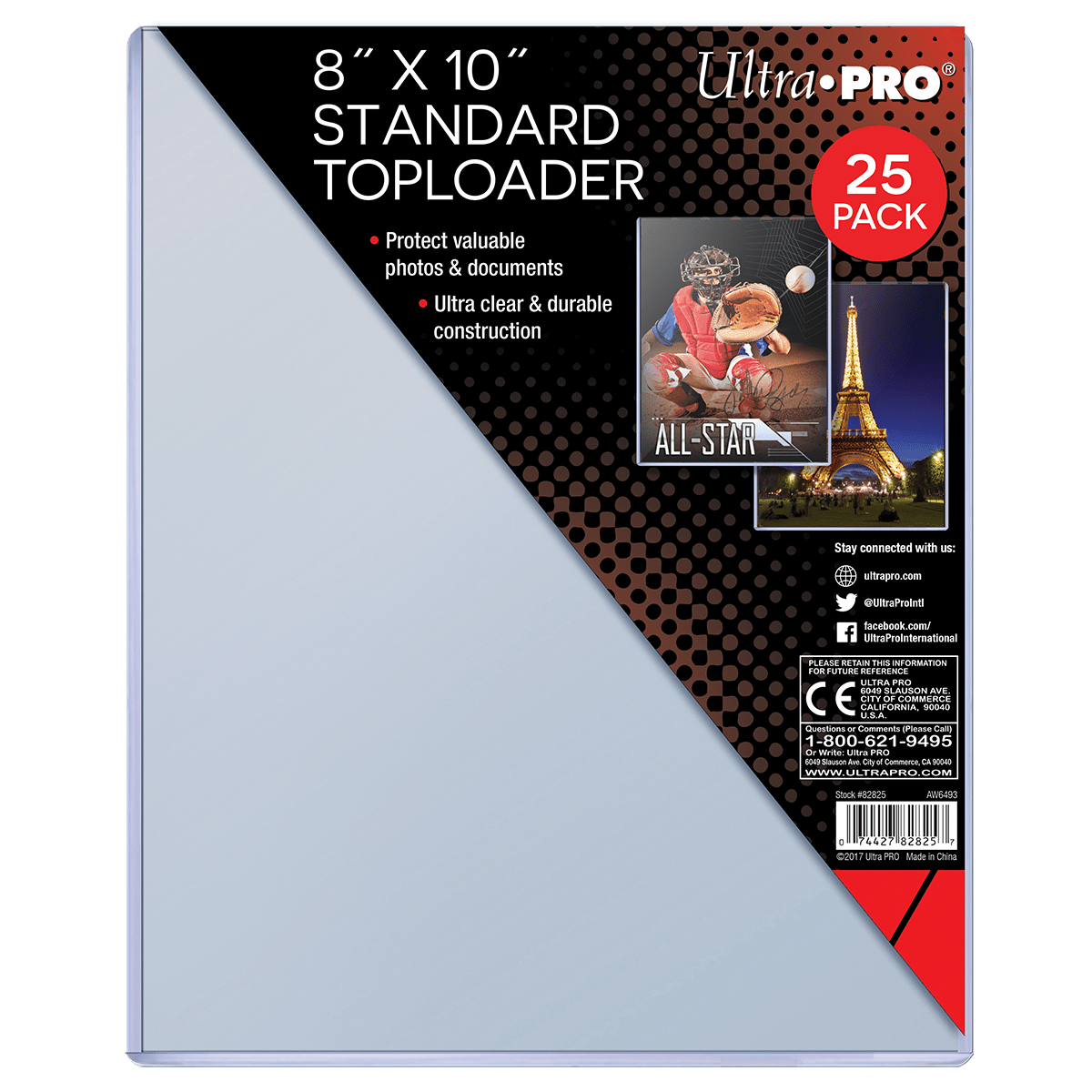 8" x 10" Standard Toploaders (25ct) - E - 82825 - Ultra PRO - Ultra PRO International