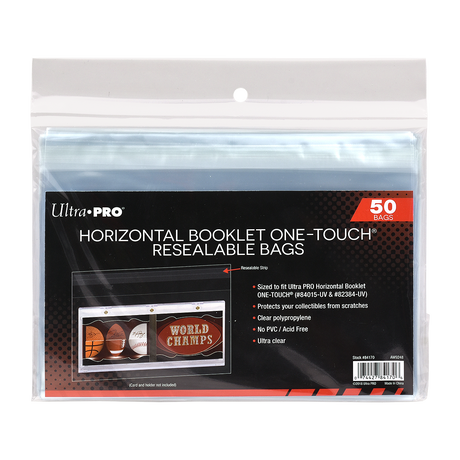 Horizontal Booklet ONE-TOUCH Resealable Bags (50ct) | Ultra PRO International