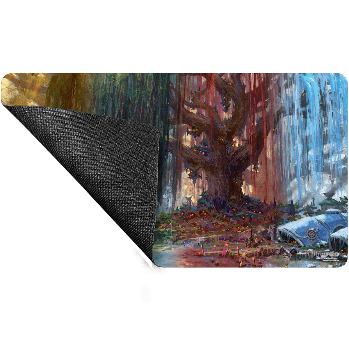 Bloomburrow Season Lands: Three Tree City (Four Seasons) AR Enhanced Standard Gaming Playmat Multi for Magic: The Gathering - E - 38554 - Ultra PRO International - Ultra PRO International