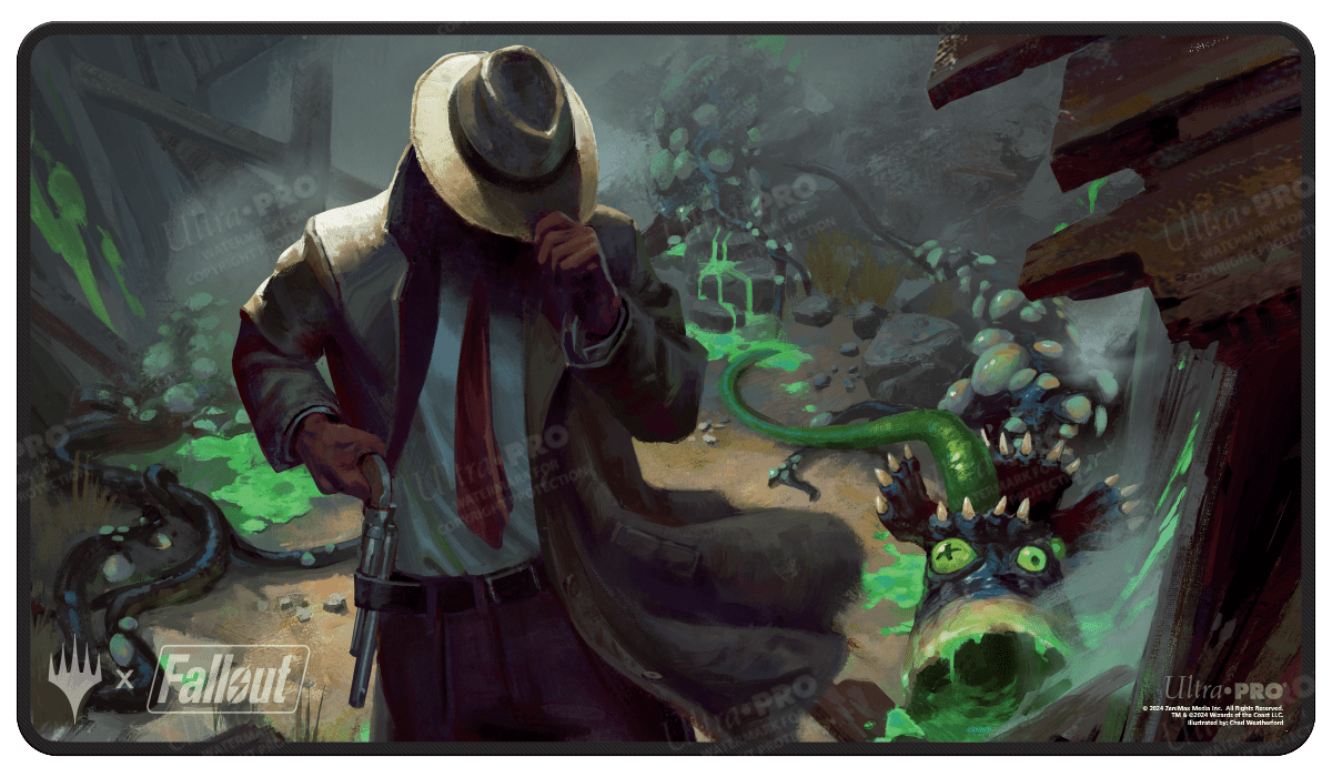 Fallout Mysterious Stranger Black Stitched Standard Gaming Playmat for Magic: The Gathering - E - 38330 - Ultra PRO - Ultra PRO International