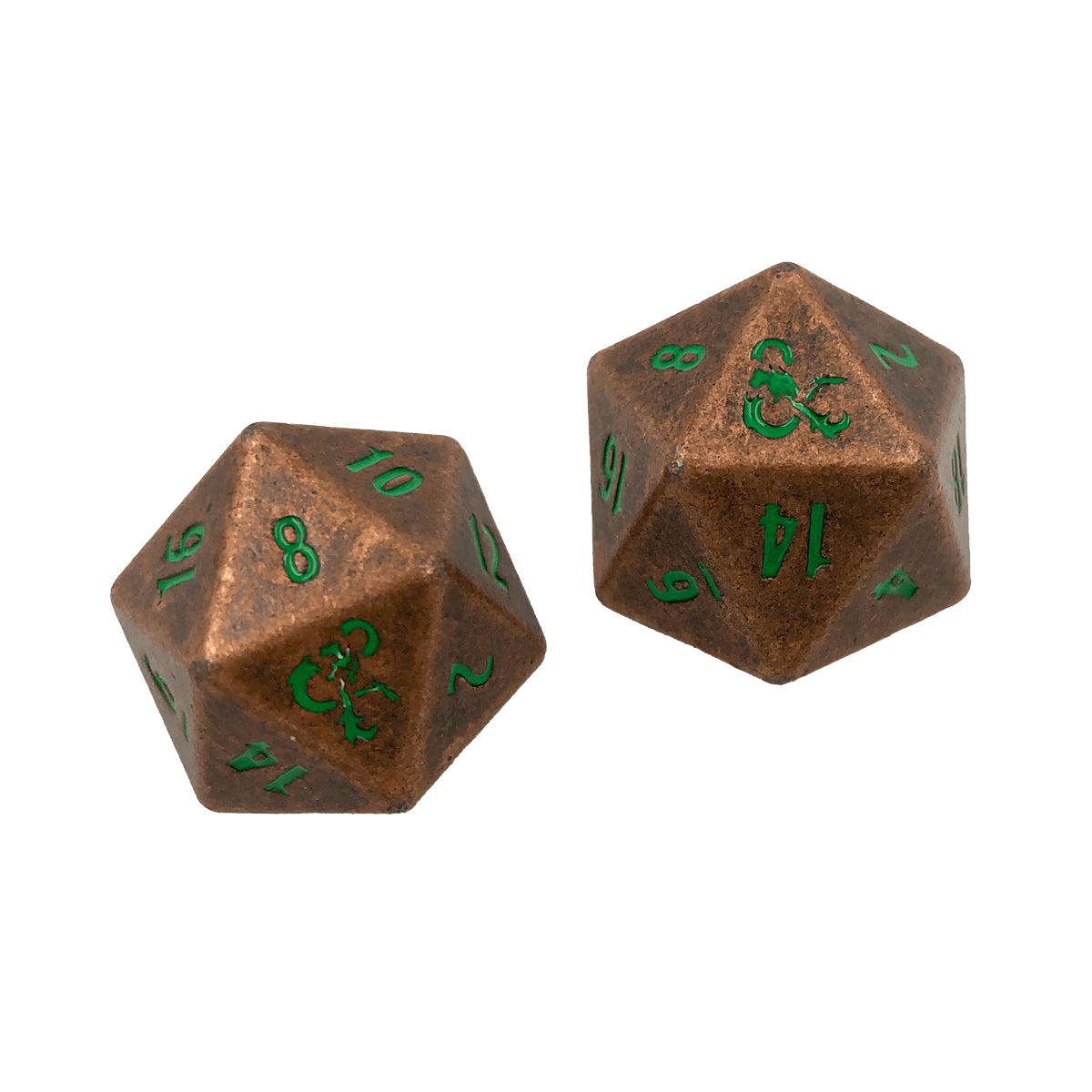 Heavy Metal Feywild Copper and Green D20 Dice Set (2ct) for Dungeons & Dragons - E - 18782 - Ultra PRO - Ultra PRO International