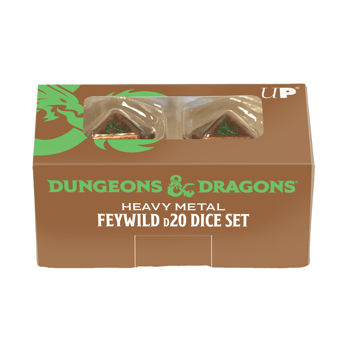 Heavy Metal Feywild Copper and Green D20 Dice Set (2ct) for Dungeons & Dragons - E - 18782 - Ultra PRO - Ultra PRO International