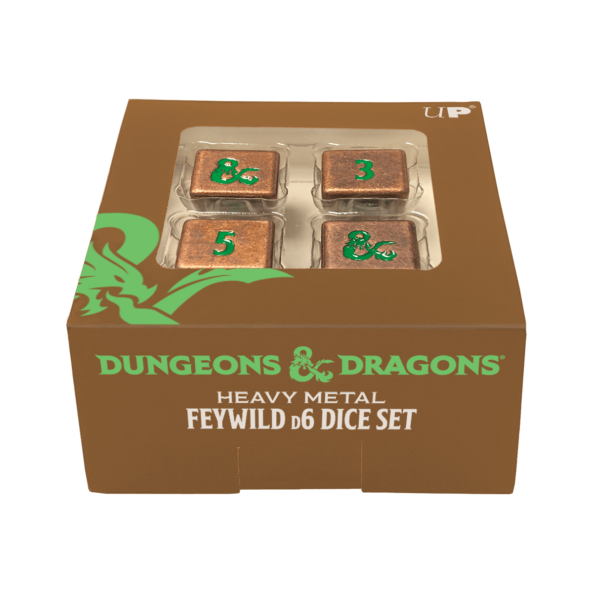 Heavy Metal Feywild Copper and Green D6 Dice Set (4ct) for Dungeons & Dragons - E - 18783 - Ultra PRO - Ultra PRO International