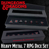 Heavy Metal Premium RPG Dice Set (7ct) for Dungeons & Dragons - E - 86854 - Ultra PRO - Ultra PRO International