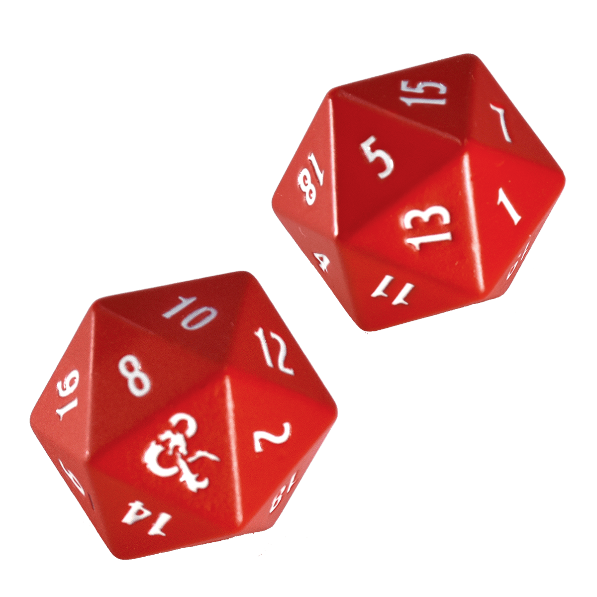 Heavy Metal Red and White D20 Dice Set (2ct) for Dungeons & Dragons - E - 18396 - Ultra PRO - Ultra PRO International