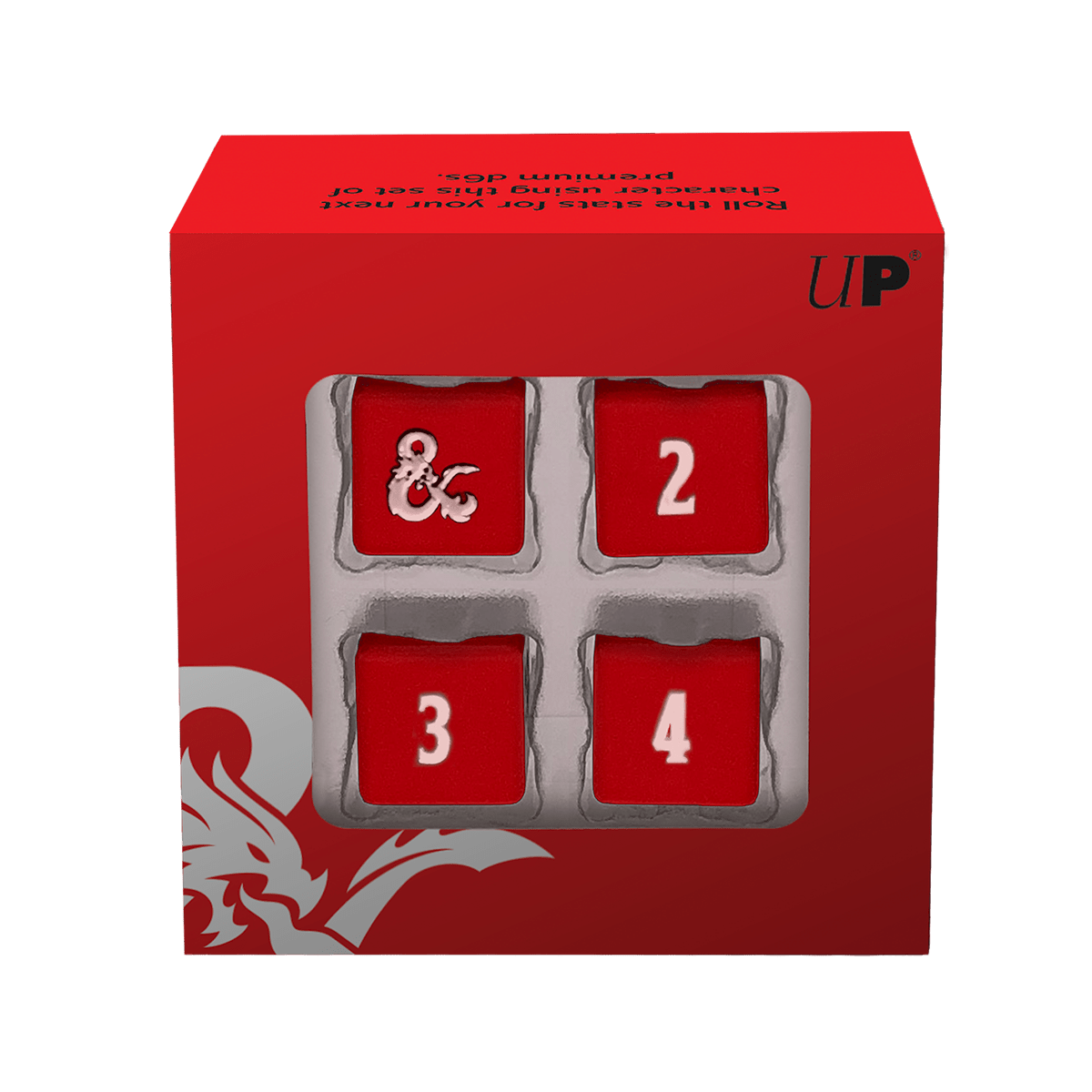 Heavy Metal Red and White D6 Dice Set (4ct) for Dungeons & Dragons - E - 18397 - Ultra PRO - Ultra PRO International