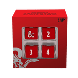 Heavy Metal Red and White D6 Dice Set (4ct) for Dungeons & Dragons - E - 18397 - Ultra PRO - Ultra PRO International