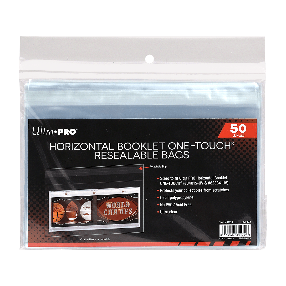 Horizontal Booklet ONE - TOUCH Resealable Bags (50ct) - E - 84170 - Ultra PRO - Ultra PRO International