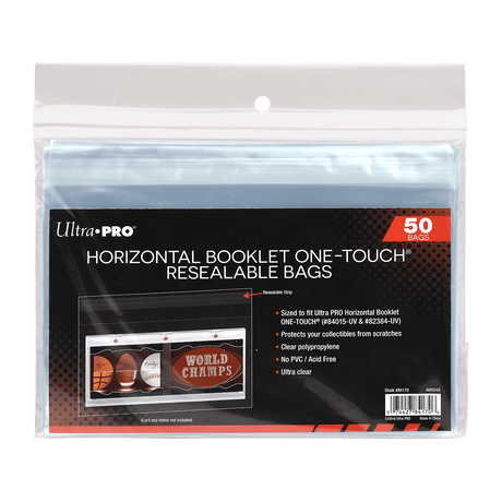 Horizontal Booklet ONE - TOUCH Resealable Bags (50ct) - E - 84170 - Ultra PRO - Ultra PRO International