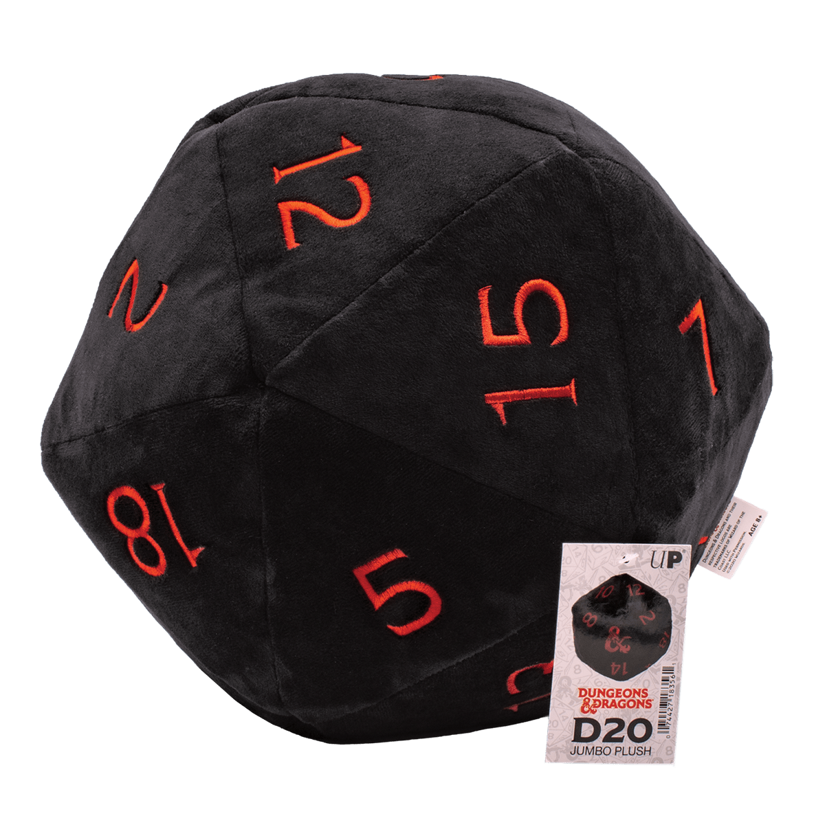 Jumbo Black D20 Novelty Dice Plush for Dungeons & Dragons - E - 18356 - Ultra PRO - Ultra PRO International