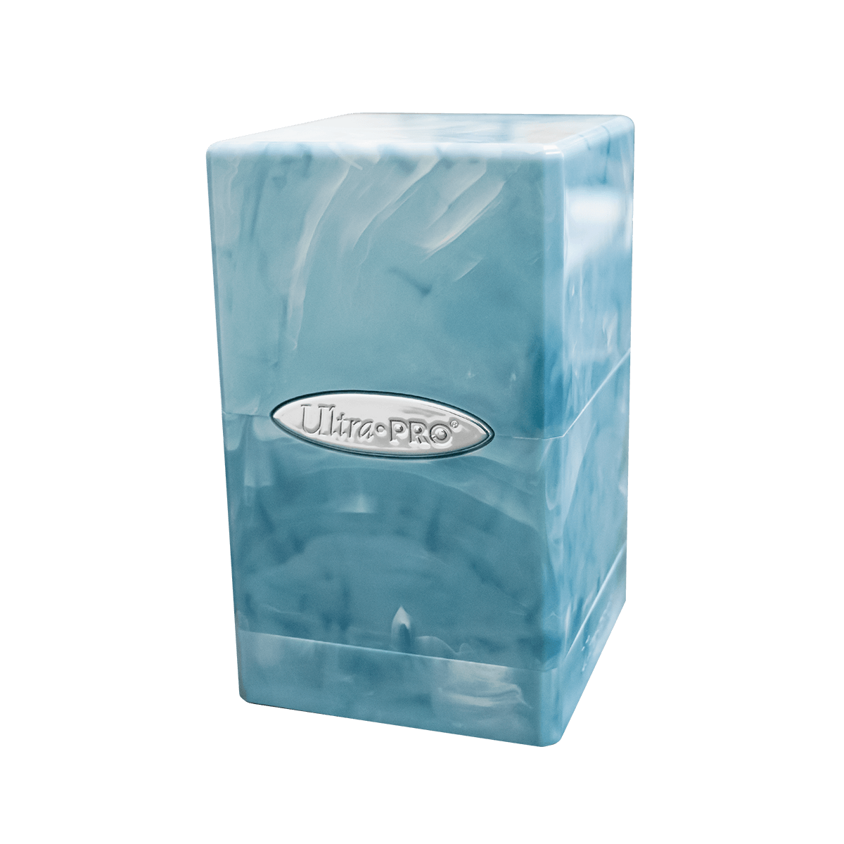 Marble Satin Tower Deck Box - Light Blue / White - E - 16348 - Ultra PRO - Ultra PRO International