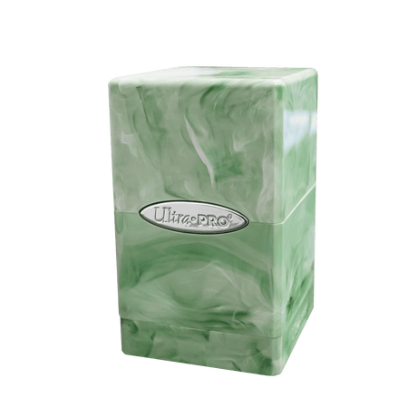 Marble Satin Tower Deck Box - Lime Green / White - E - 16346 - Ultra PRO - Ultra PRO International