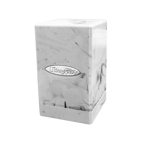 Marble Satin Tower Deck Box - White / Black - E - 16347 - Ultra PRO - Ultra PRO International