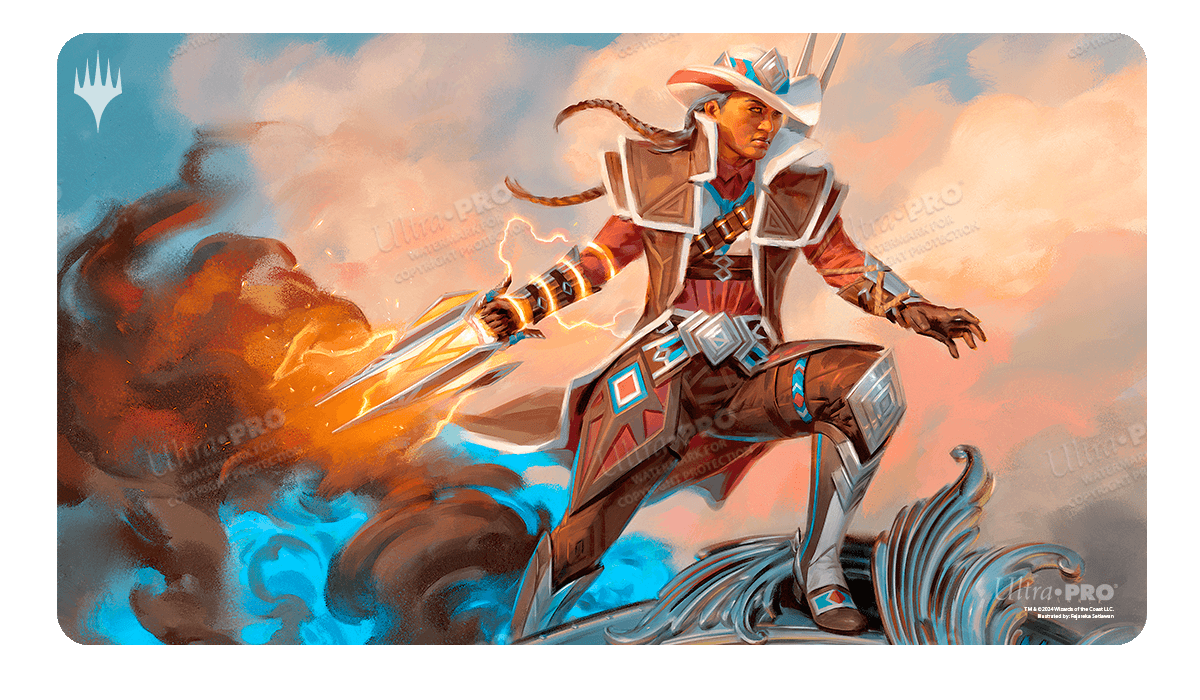 Outlaws of Thunder Junction Annie Flash, the Veteran Standard Gaming Playmat Key Art for Magic: The Gathering - E - 38390 - Ultra PRO International - Ultra PRO International