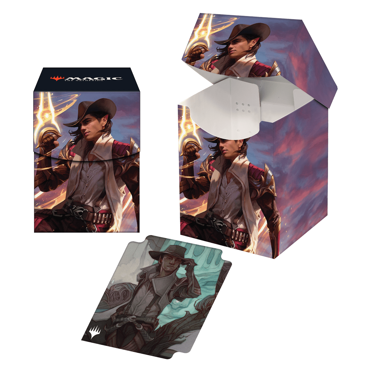 Outlaws of Thunder Junction Kellan, the Kid Key Art 100+ Deck BoxÂ® for Magic: The Gathering - E - 38366 - Ultra PRO International - Ultra PRO International