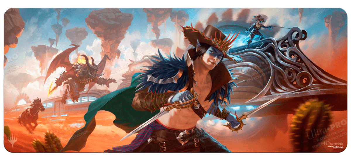 Outlaws of Thunder Junction Train Heist 6ft Table Playmat for Magic: The Gathering - E - 38380 - Ultra PRO International - Ultra PRO International