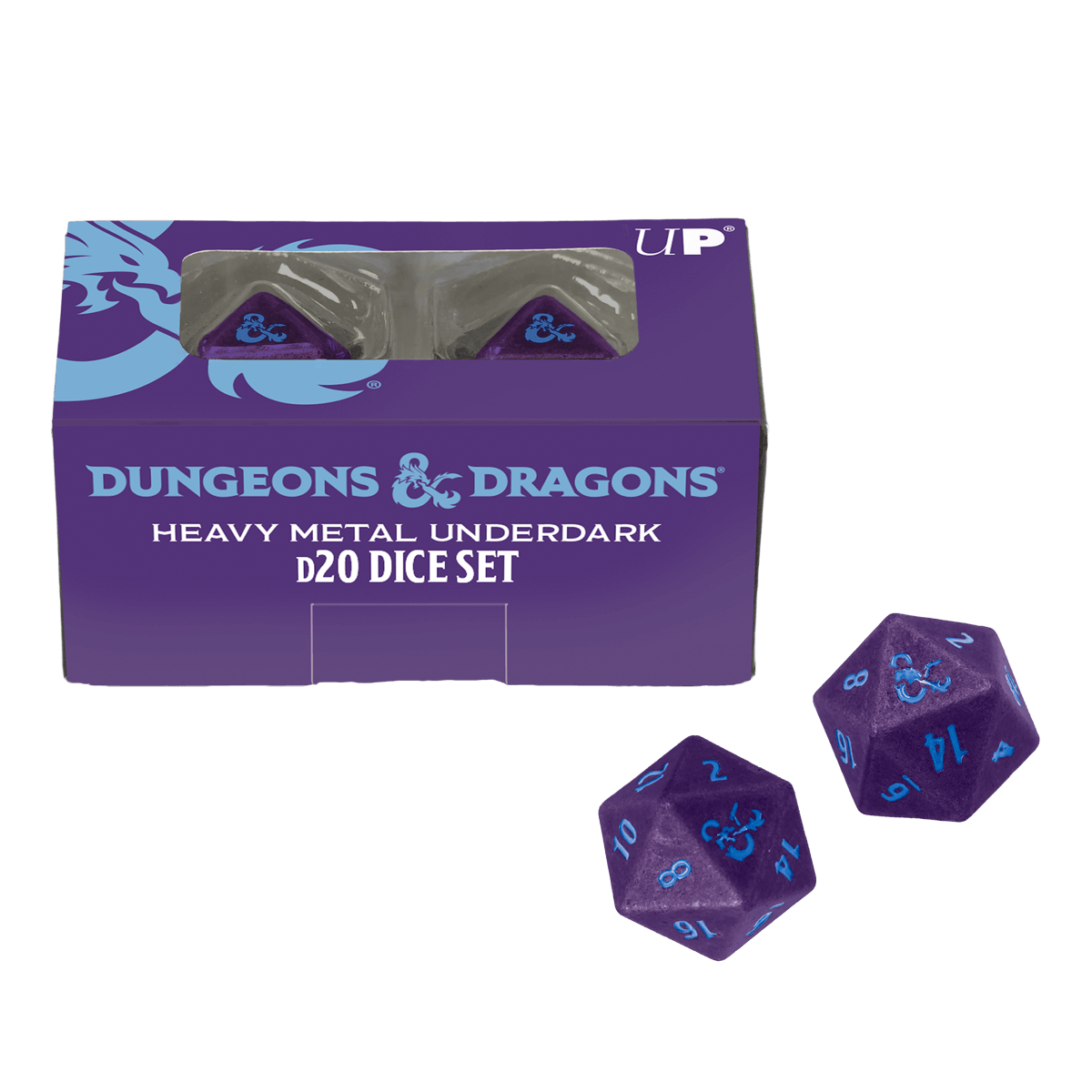 Phandelver and Below: The Shattered Obelisk Underdark Heavy Metal D20 Dice Set (2ct) for Dungeons & Dragons - E - 19858 - Ultra PRO - Ultra PRO International