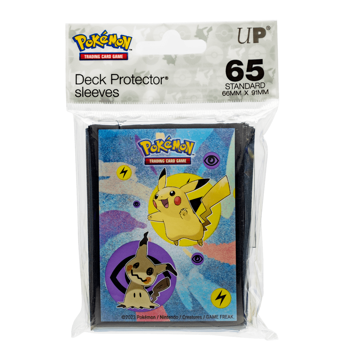 Pikachu & Mimikyu Standard Deck Protector Sleeves (65ct) for Pokémon - E - 16110 - Ultra PRO - Ultra PRO International