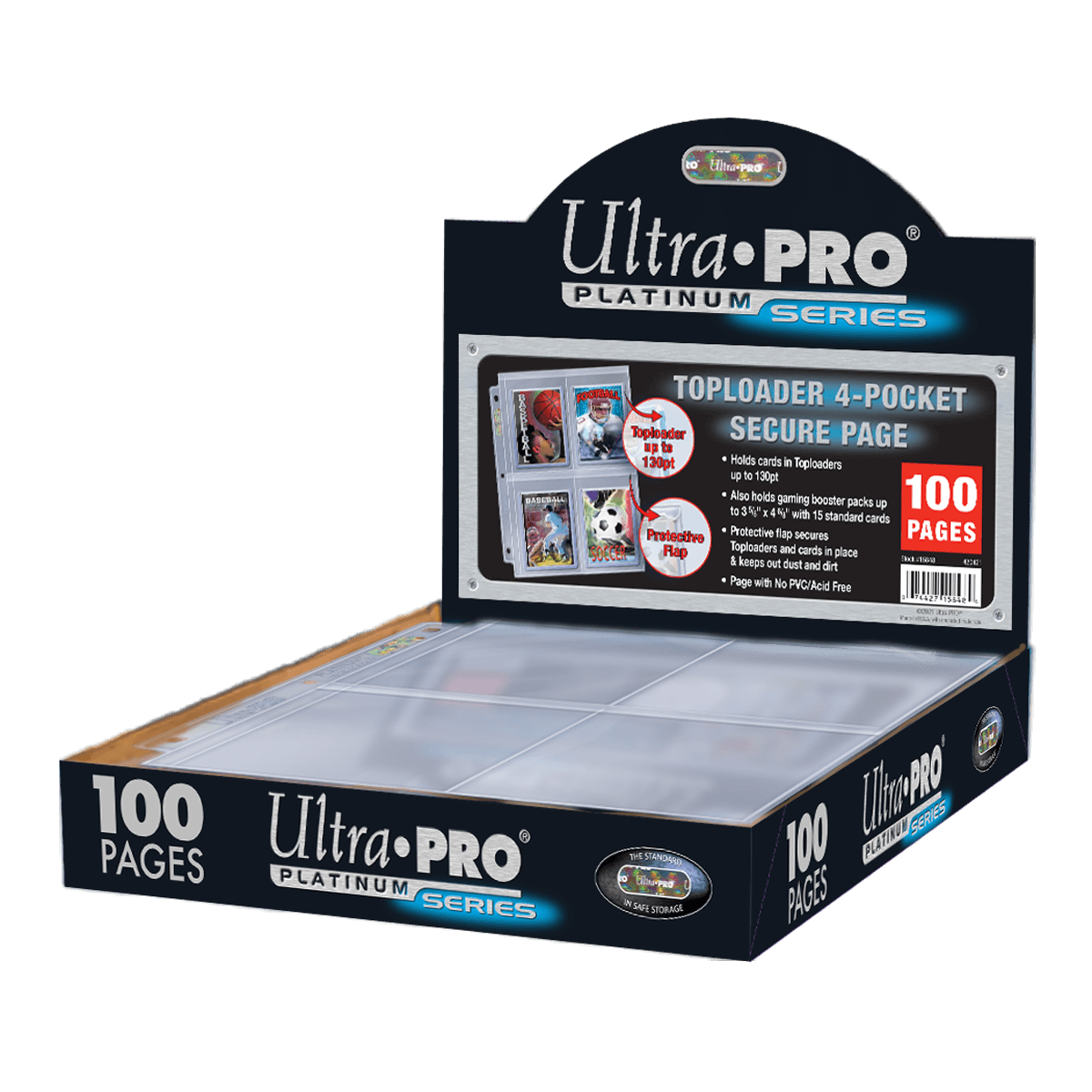 Premium Series 4 - Pocket Secure Pages (100ct) for Toploaders - E - 15848 - Ultra PRO - Ultra PRO International