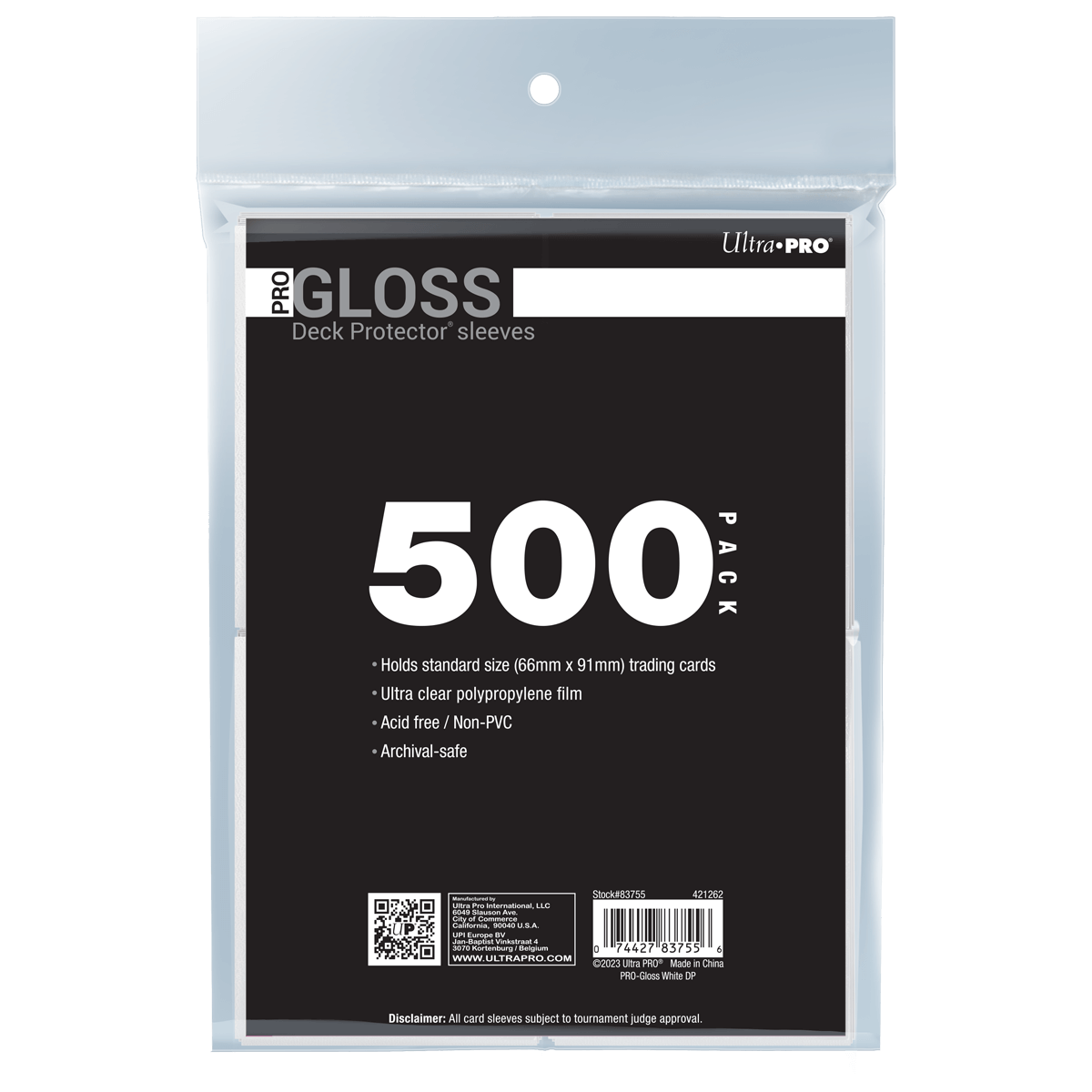 PRO - Gloss Standard Deck Protector Sleeves Bundle (500ct) - E - 83755 - Ultra PRO - Ultra PRO International