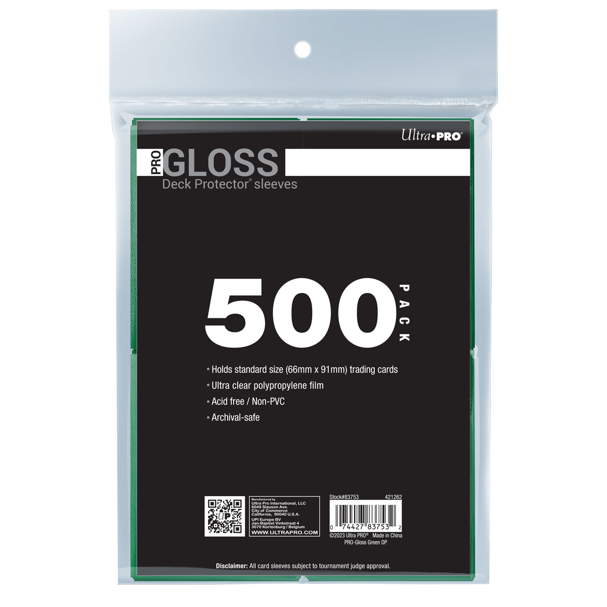 PRO - Gloss Standard Deck Protector Sleeves Bundle (500ct) - E - 83753 - Ultra PRO - Ultra PRO International