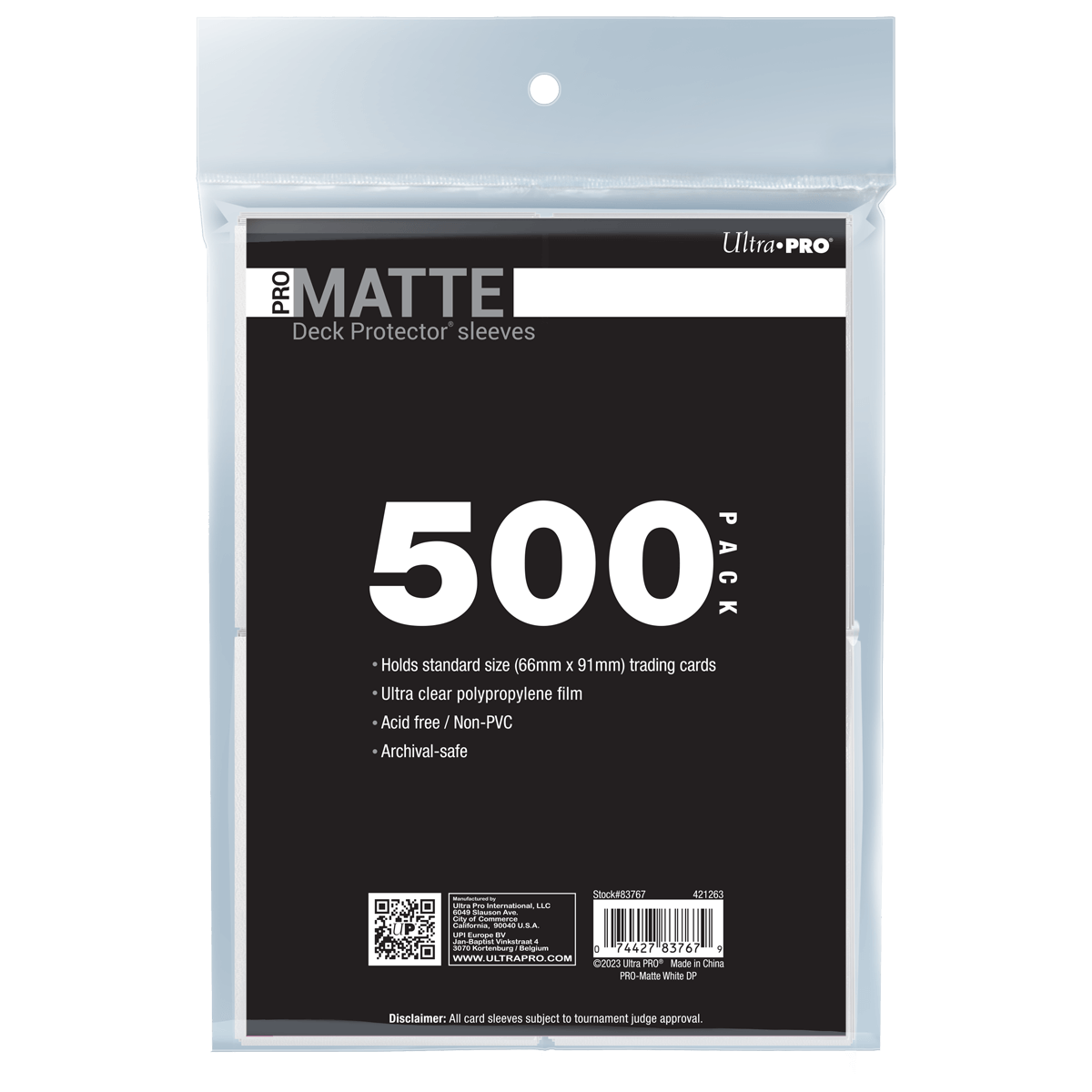 PRO - Matte Standard Deck Protector Sleeves Bundle (500ct) - E - 83767 - Ultra PRO - Ultra PRO International