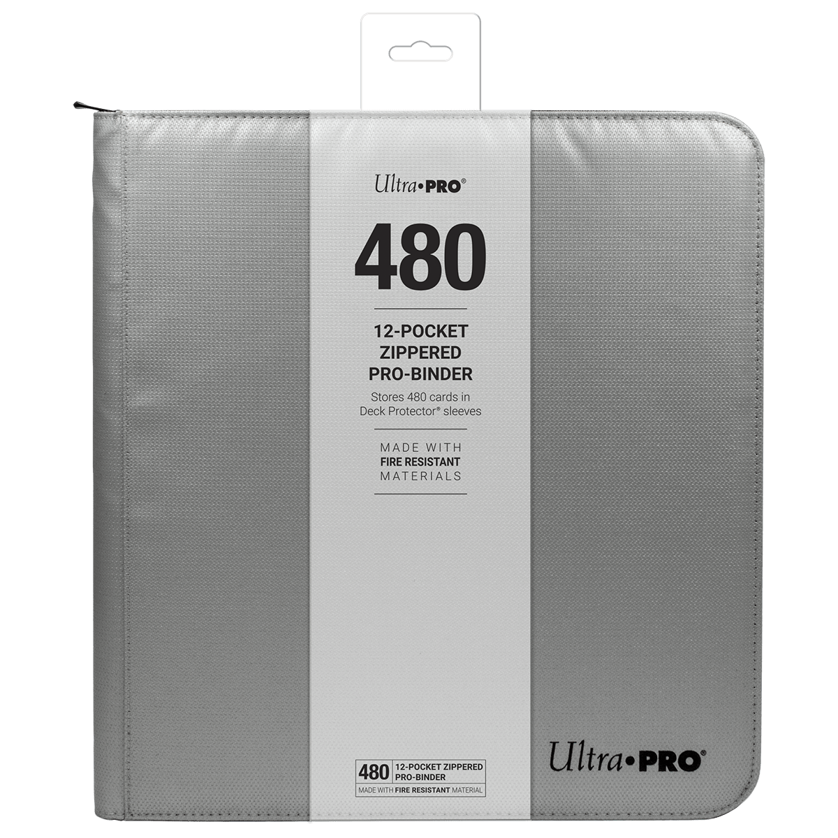 Ultra PRO 12 - Pocket Zippered PRO - Binder: Silver Made With Fire Resistant Materials - E - 15946 - Ultra PRO - Ultra PRO International