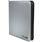 Ultra PRO 12 - Pocket Zippered PRO - Binder: Silver Made With Fire Resistant Materials - E - 15946 - Ultra PRO - Ultra PRO International