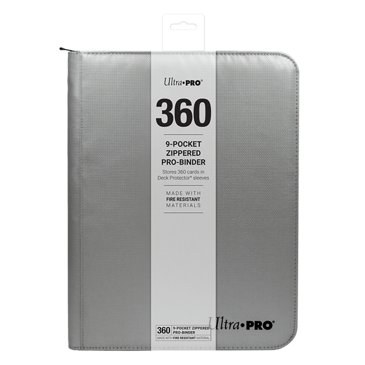 Ultra PRO 9 - Pocket Zippered PRO - Binder: Silver Made With Fire Resistant Materials - E - 15945 - Ultra PRO - Ultra PRO International